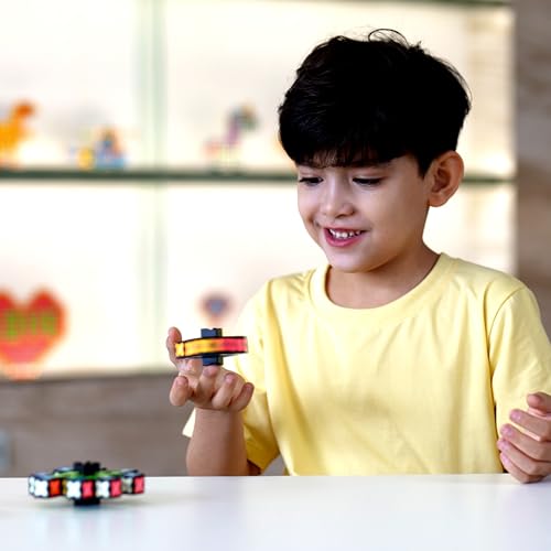TOSY Magnet Fidget Spinner Mini – 8 Blocks, 3 in 1 Toy: Transformable Fidget Spinner, Infinity Cube, 2×2 Puzzle Cube, Stress Relief, STEM Magnet Tiles Birthday Gift for Kids/Boys/Girls/Adults, 4-Pack - Image 3