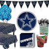 Party City Dallas Cowboys Super Party Supplies for 36 Guests, Include Plates, Napkins, Table Covers, and Balloons