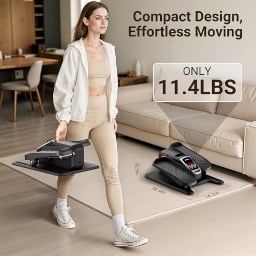 Elliptical Exercise Machine, Under Desk Ellipse Leg Exerciser for Home Office, Quiet Electric Seated Pedal Elliptical for Seniors with 12 Adjustable Speeds, Remoter, Footstraps - Image 6
